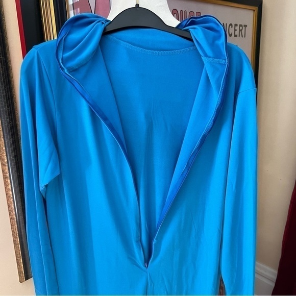 Unisex Stretch Adult Costume Disappearing Man Full Blue Light Blue Body Suit - Picture 8 of 10